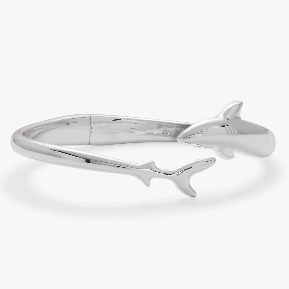 NEW ALEX & ANI women's shark bypass cuff bracelet in silver